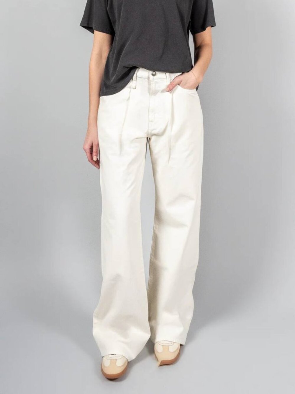 R13 NWOT Damon pleated Jeans White